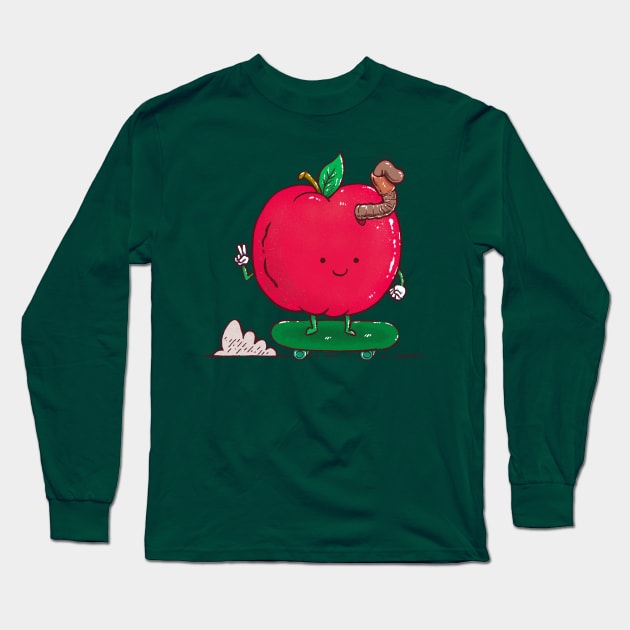 Apple Skater Long Sleeve T-Shirt by nickv47